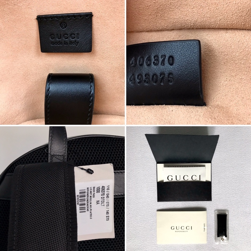 Gucci Black Leather Gold Animal Studs Backpack - Picture 8 of 8